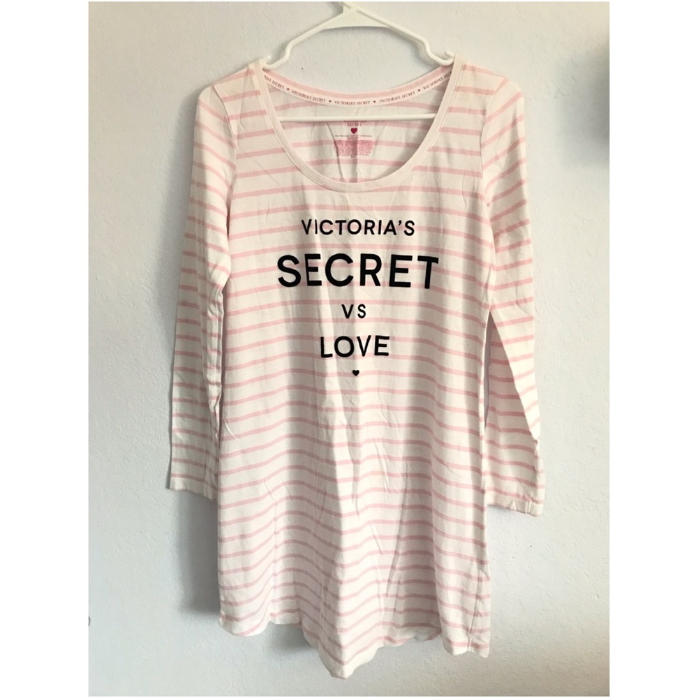 Victoria’s Secret S pink and white stripe pajamas
